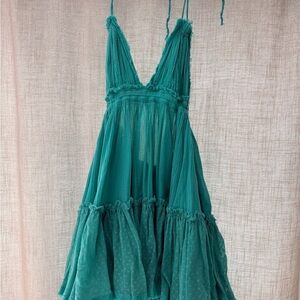 Free People Turquoise 100 degree dress S